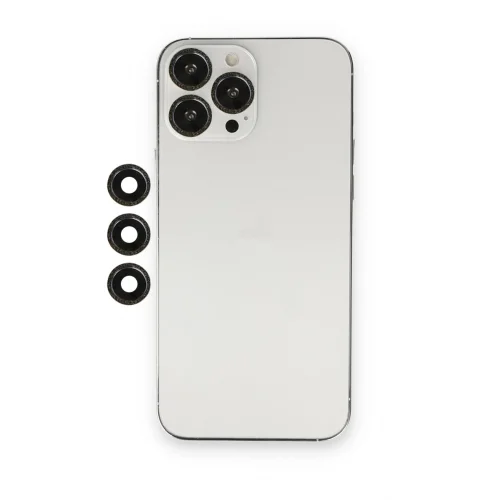 Mey İthalat®  iPhone 12 Pro Shine Kamera Lens - Siyah
