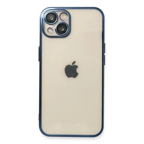 Mey İthalat®  iPhone 13 Kılıf  Lensli Silikon - Lacivert