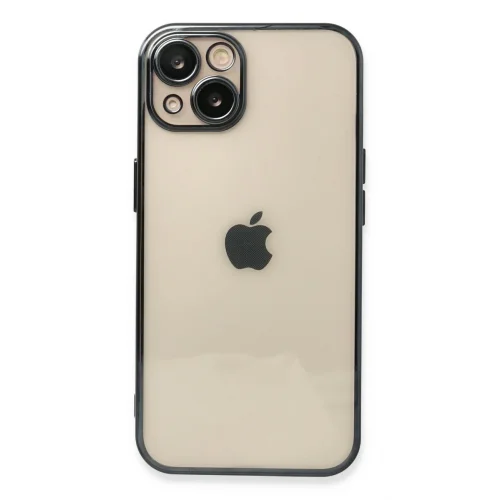 Mey İthalat®  iPhone 13 Kılıf  Lensli Silikon - Siyah