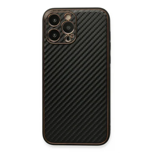 Mey İthalat®  iPhone 13 Pro Kılıf Coco Karbon Silikon - Siyah