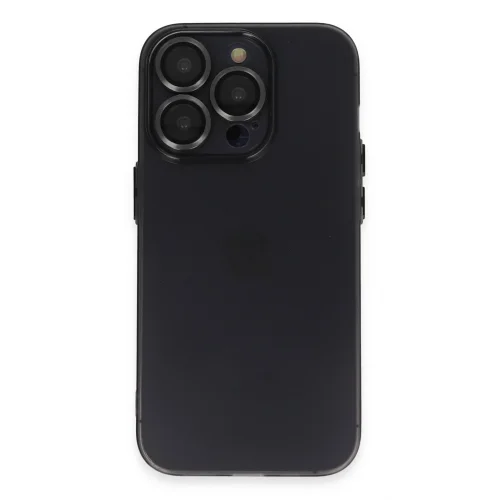 Mey İthalat®  iPhone 13 Pro Kılıf Luko Lens Silikon - Siyah