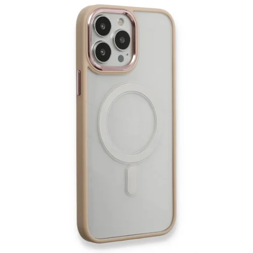 Mey İthalat®  iPhone 13 Pro Kılıf Room Magneticsafe Silikon - Pudra