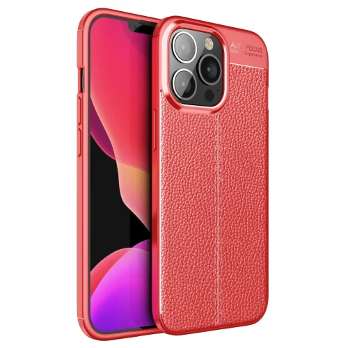 Mey İthalat®   iPhone 13 Pro Max Kılıf Auto Focus Kapak - Kırmızı