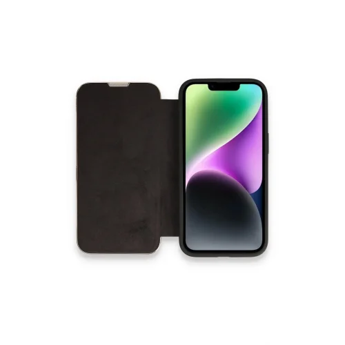 Mey İthalat®  iPhone 13 Pro Max Kılıf Dolpin Kapaklı - Siyah