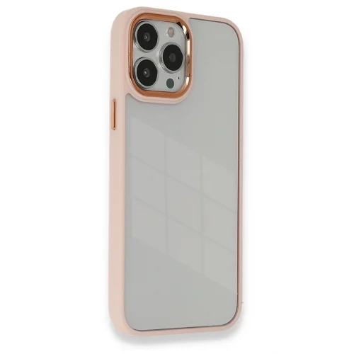 Mey İthalat®  iPhone 13 Pro Max Kılıf Dora Kapak - Pudra