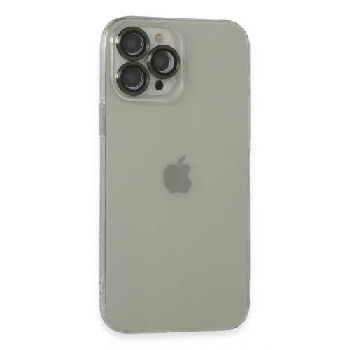 Mey İthalat®  iPhone 13 Pro Max Kılıf Luko Lens Silikon - Yeşil