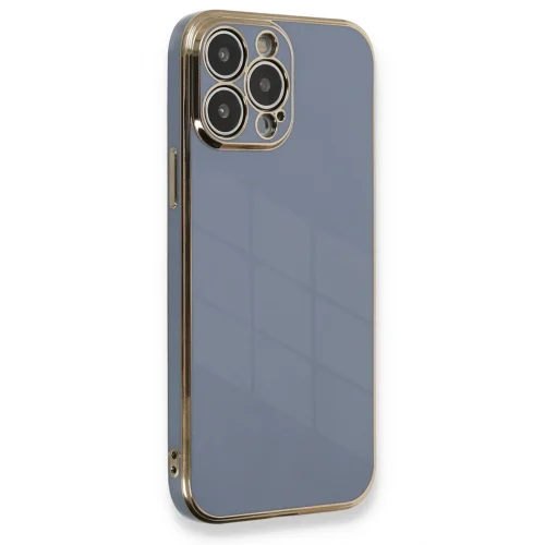 Mey İthalat®  iPhone 13 Pro Max Kılıf Volet Silikon - Mavi