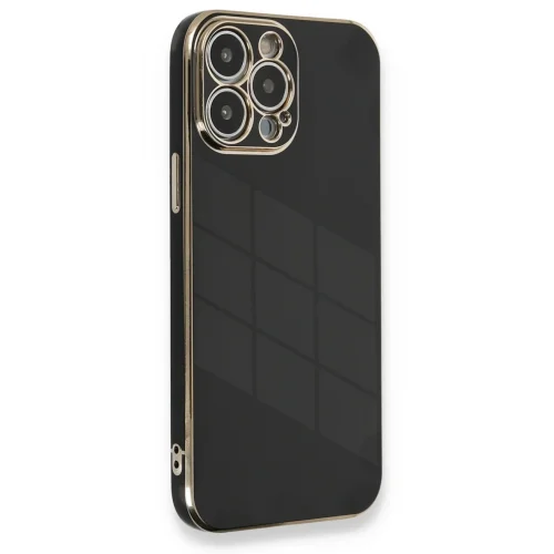 Mey İthalat®  iPhone 13 Pro Max Kılıf Volet Silikon - Siyah