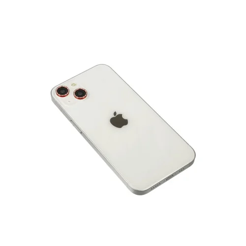 Mey İthalat®  iPhone 14 Diamond Kamera Lens - Kırmızı