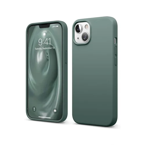 Mey İthalat®  iPhone 14 Kılıf First Silikon - Koyu Yeşil