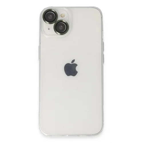 Mey İthalat®  iPhone 14 Kılıf Luko Lens Silikon - Yeşil