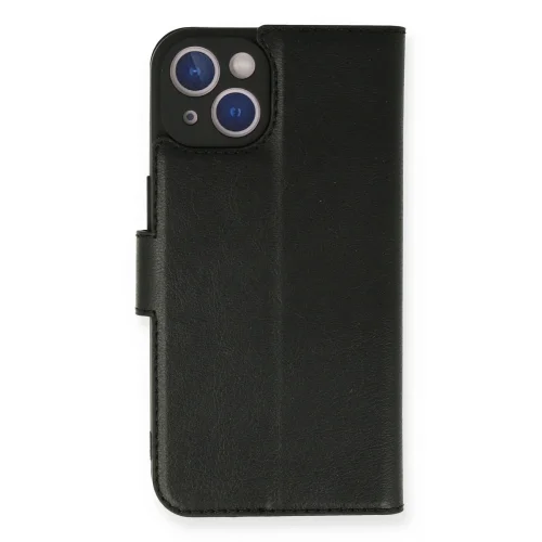 Mey İthalat®  iPhone 14 Kılıf Trend S Plus Kapaklı Kılıf - Siyah