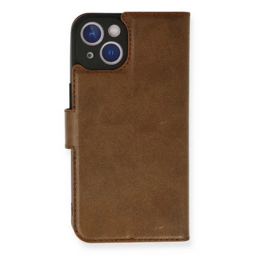 Mey İthalat®  iPhone 14 Kılıf Trend S Plus Kapaklı Kılıf - Taba