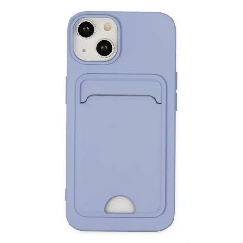 Mey İthalat®  iPhone 14 Plus Kılıf Kelvin Kartvizitli Silikon - Lila