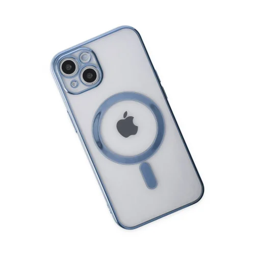 Mey İthalat®  iPhone 14 Plus Kılıf Magneticsafe Lazer Silikon - Sierra Blue