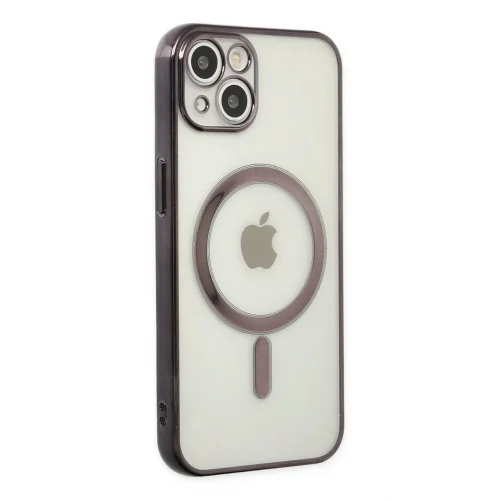 Mey İthalat®  iPhone 14 Plus Kılıf Magneticsafe Lazer Silikon - Siyah