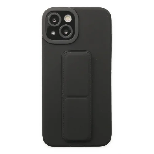Mey İthalat®  iPhone 14 Plus Kılıf Mega Standlı Silikon - Siyah