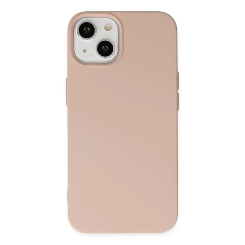 Mey İthalat®  iPhone 14 Plus Kılıf Nano içi Kadife Silikon - Pudra