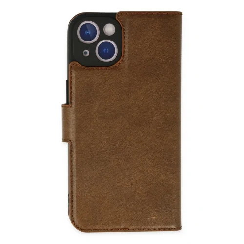 Mey İthalat®  iPhone 14 Plus Kılıf Trend S Plus Kapaklı Kılıf - Taba