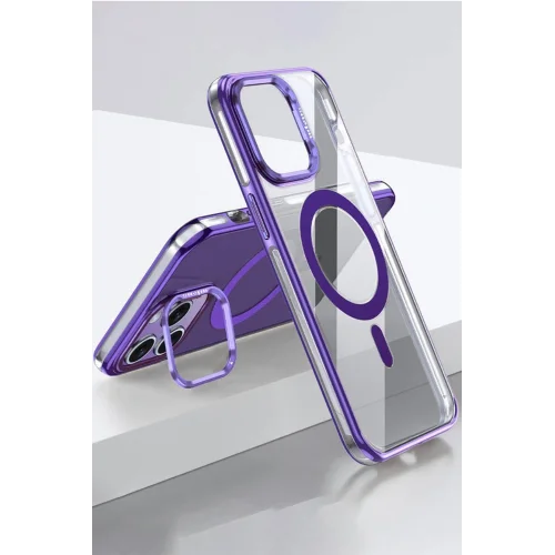 Mey İthalat®  iPhone 14 Pro Drop Magsafe Kapak - Derin Mor