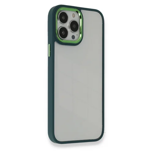 Mey İthalat®  iPhone 14 Pro Kılıf Dora Kapak - Haki Yeşil