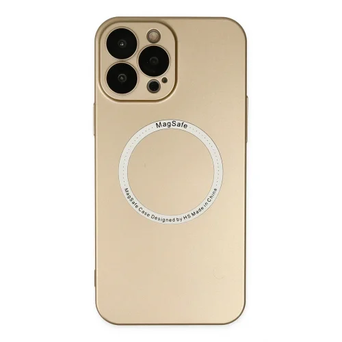 Mey İthalat®  iPhone 14 Pro Kılıf Jack Magneticsafe Lens Silikon - Gold