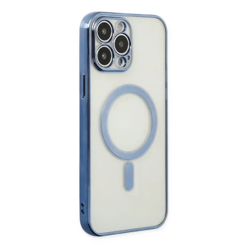 Mey İthalat®  iPhone 14 Pro Kılıf Magneticsafe Lazer Silikon - Sierra Blue