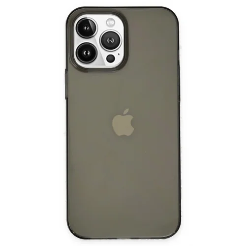 Mey İthalat®  iPhone 14 Pro Kılıf Pc Sert Şeffaf Kapak - Siyah