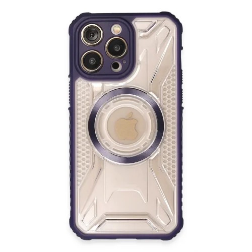 Mey İthalat®  iPhone 14 Pro Kılıf Prag Magneticsafe Kapak - Derin Mor