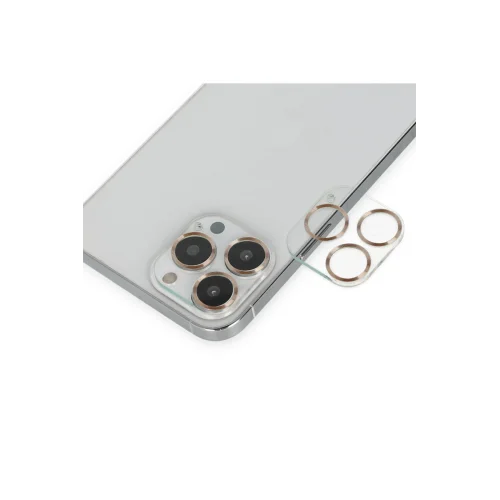 Mey İthalat®  iPhone 14 Pro Max Band Metal Kamera Lens - Gold