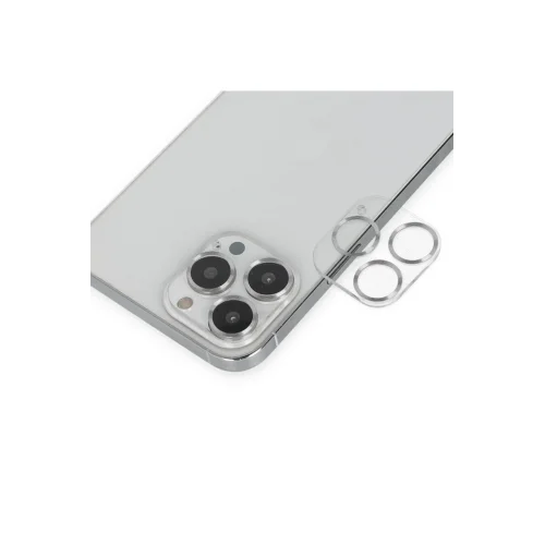 Mey İthalat®  iPhone 14 Pro Max Band Metal Kamera Lens - Gümüş