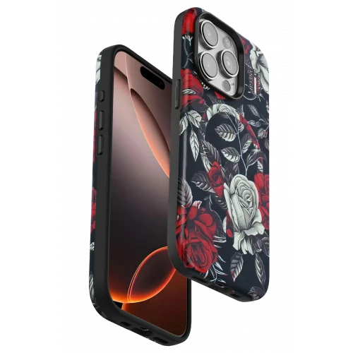 Mey İthalat®  iPhone 14 Pro Max Flower Series Magsafe Kapak - Siyah