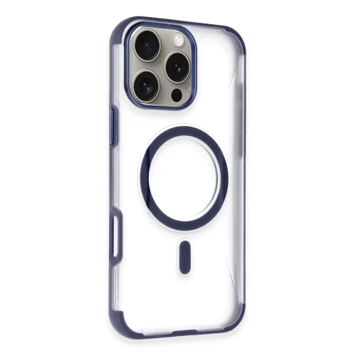 Mey İthalat®   iPhone 14 Pro Max Hilton Magsafe Kapak - Lacivert