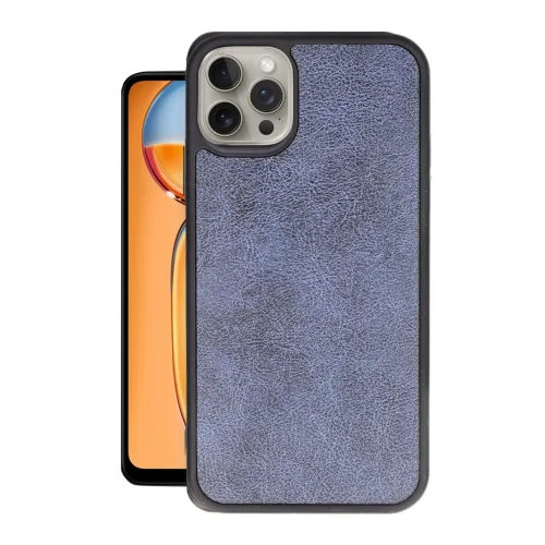 Mey İthalat®  iPhone 14 Pro Max Kılıf Aras Deri Kapak - Lacivert