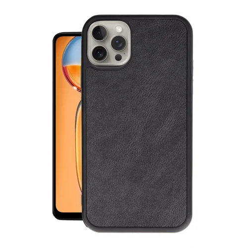 Mey İthalat®  iPhone 14 Pro Max Kılıf Aras Deri Kapak - Siyah