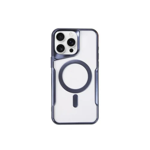 Mey İthalat®  iPhone 14 Pro Max Kılıf Boyi Magsafe Silikon Kapak - Lacivert