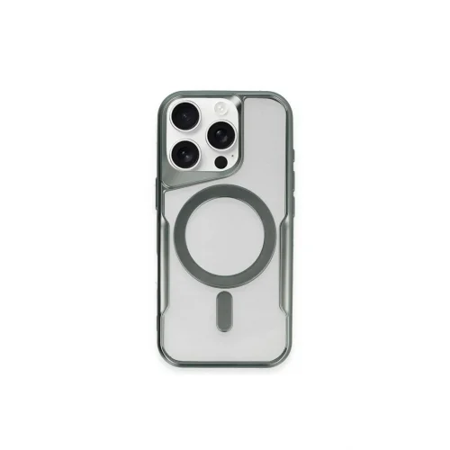 Mey İthalat®  iPhone 14 Pro Max Kılıf Boyi Magsafe Silikon Kapak - Yeşil