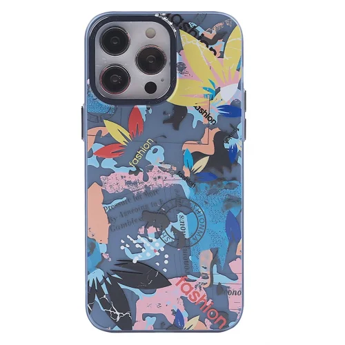 Mey İthalat®  iPhone 14 Pro Max Kılıf  Desenli Kapak -  Pembe - 1