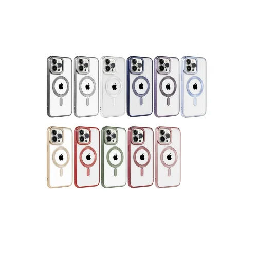 Mey İthalat®  iPhone 14 Pro Max Kılıf Kronos Magsafe Kapak - Sierra Blue