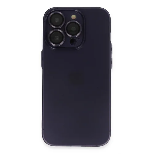 Mey İthalat®  iPhone 14 Pro Max Kılıf Luko Lens Silikon - Derin Mor