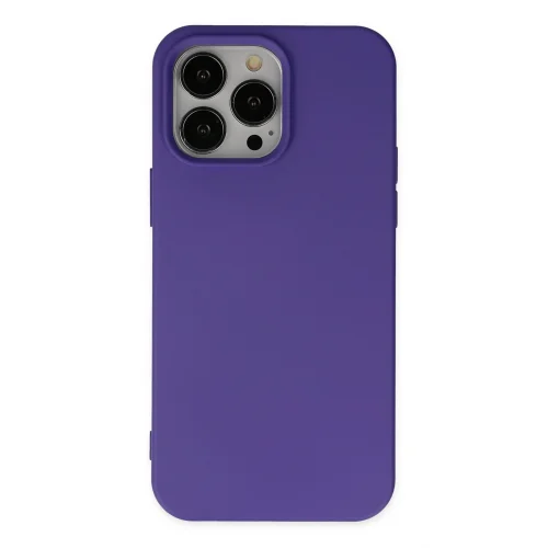Mey İthalat®  iPhone 14 Pro Max Kılıf Nano içi Kadife Silikon - Mor
