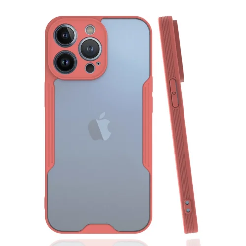 Mey İthalat®  iPhone 14 Pro Max Kılıf Platin Silikon - Pembe