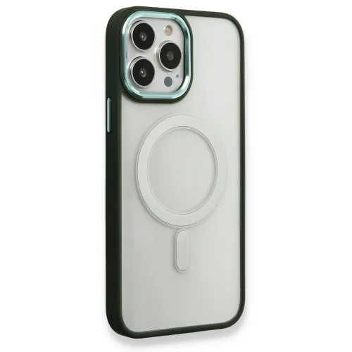 Mey İthalat®  iPhone 14 Pro Max Kılıf Room Magneticsafe Silikon - Köknar Yeşili
