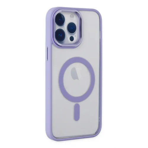 Mey İthalat®  iPhone 14 Pro Max Kılıf Room Magneticsafe Silikon - Lila