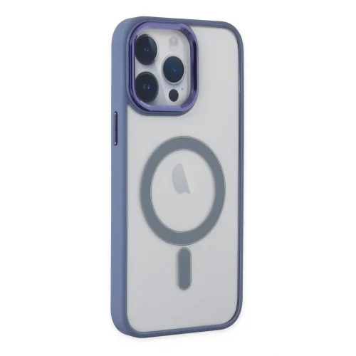 Mey İthalat®  iPhone 14 Pro Max Kılıf Room Magneticsafe Silikon - Sierra Blue