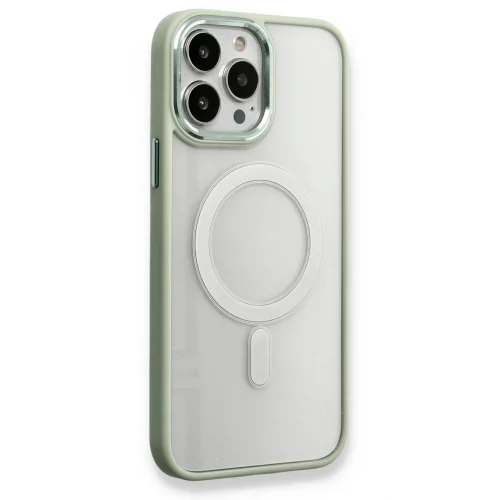 Mey İthalat®  iPhone 14 Pro Max Kılıf Room Magneticsafe Silikon - Su Yeşili