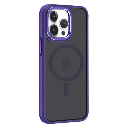 Mey İthalat®  iPhone 14 Pro Winner Magsafe Kapak - Derin Mor