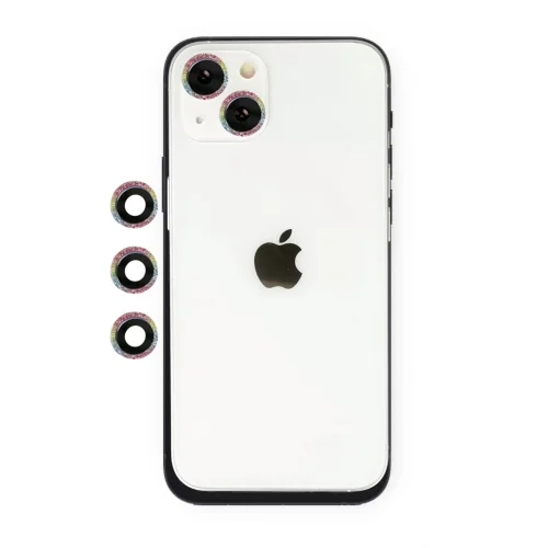 Mey İthalat®  iPhone 14 Shine Kamera Lens - Rainbow
