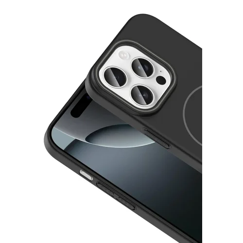 Mey İthalat®  iPhone 15 Plus Broş Magsafe Kapak - Çöl Titanyum