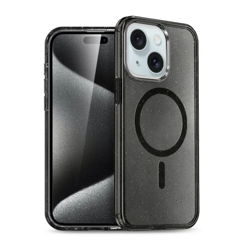 Mey İthalat®  iPhone 15 Plus Kılıf Star Magsafe Kapak - Siyah